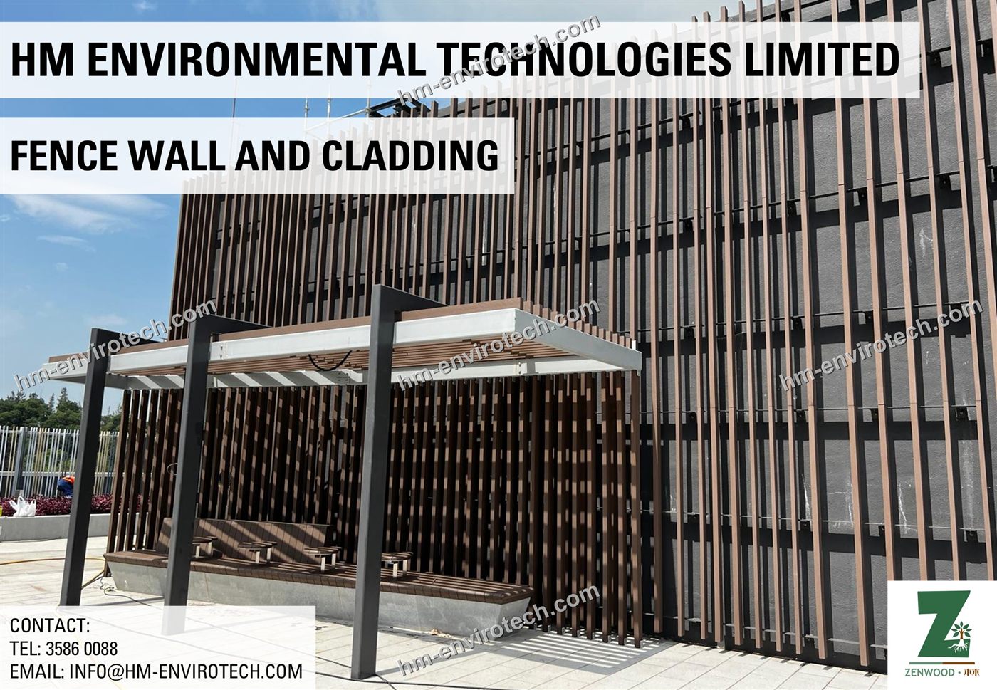 Fence wall and cladding screen